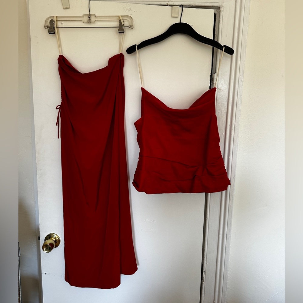 Marle red skirt and top set